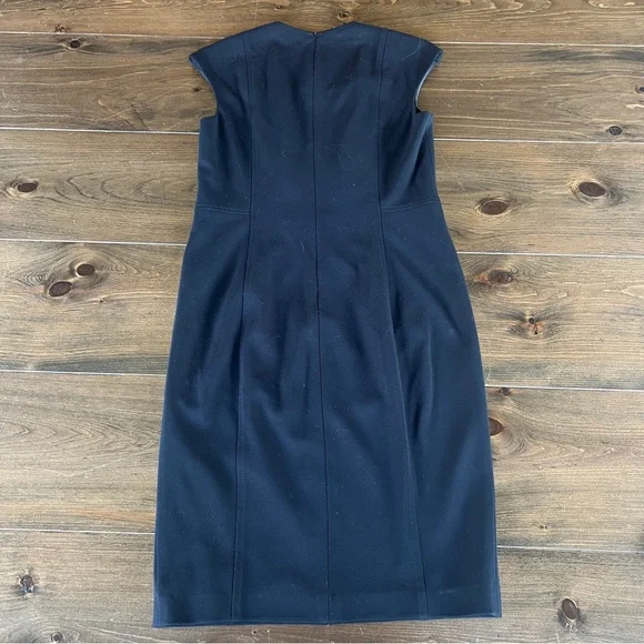 Akris Punto Black Jersey Zip Front Cap Sleeve Dress - Picture 6 of 8